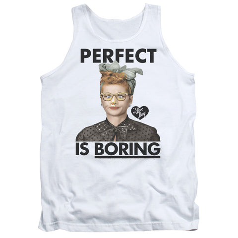 I Love Lucy/perfect Is Boring-adult Tank-white