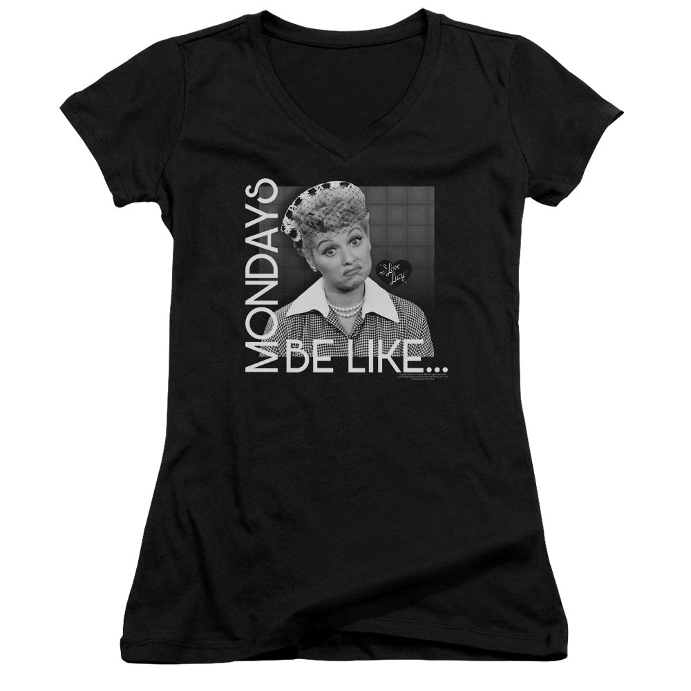 I Love Lucy/mondays Be Like-junior V-neck-black
