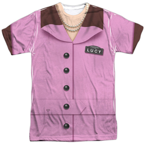I Love Lucy/chocolate Factory Costume-s/s Adult Poly Crew-white