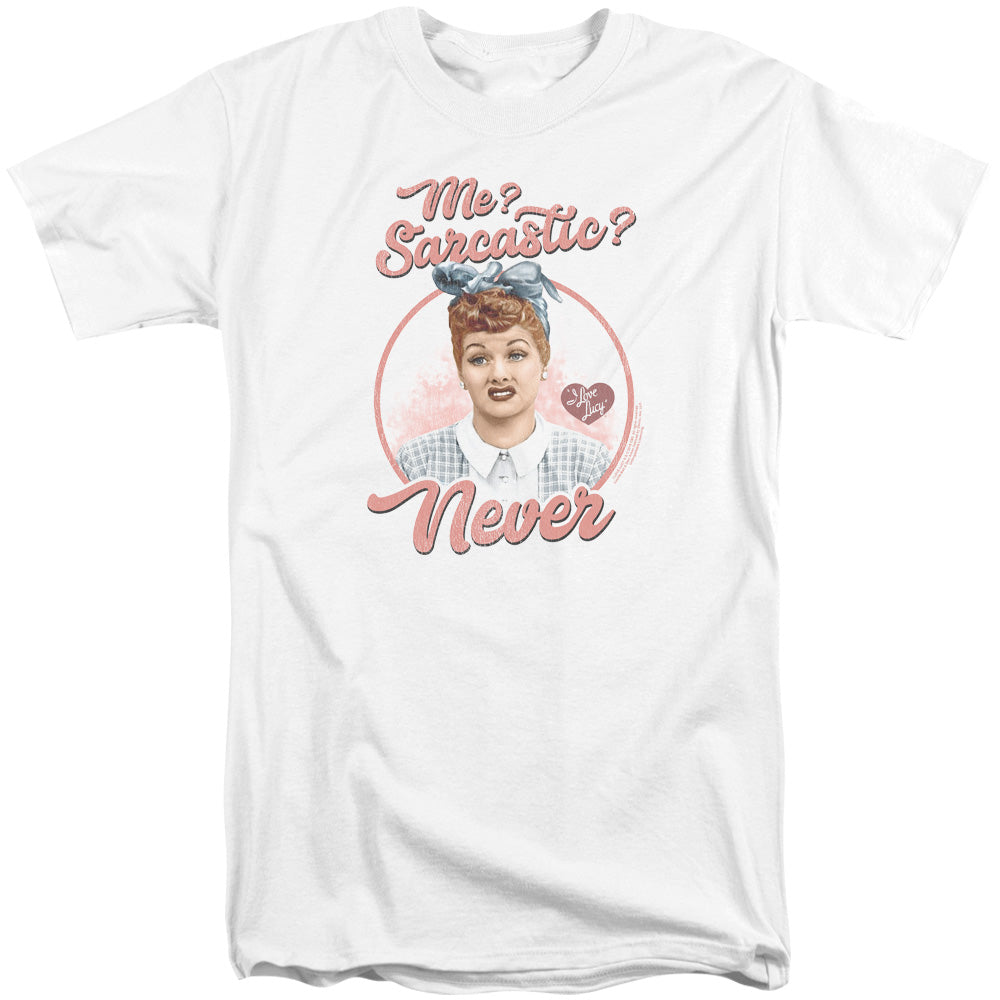 I Love Lucy/sarcastic-s/s Adult Tall 18/1-white