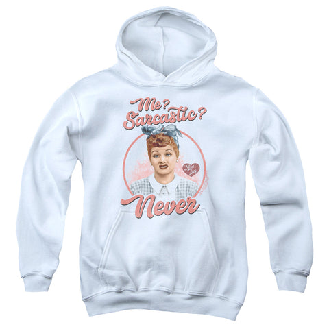 I Love Lucy/sarcastic-youth Pull-over Hoodie-white