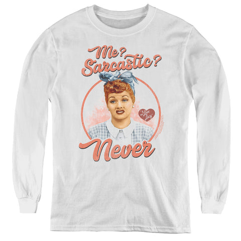 I Love Lucy/sarcastic-youth Long Sleeve Tee-white