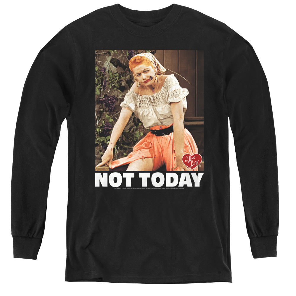 I Love Lucy/not Today-youth Long Sleeve Tee-black