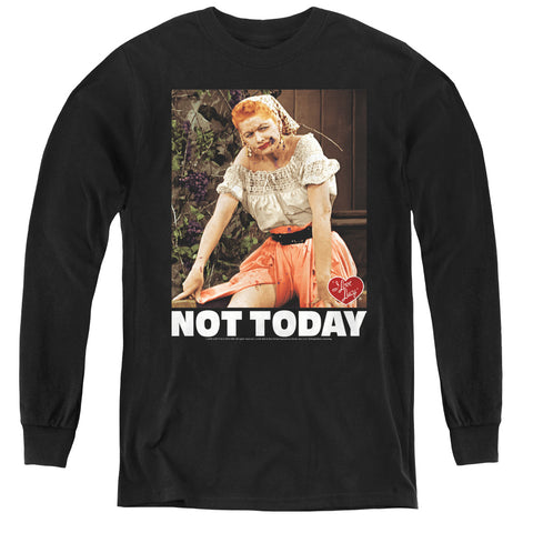 I Love Lucy/not Today-youth Long Sleeve Tee-black