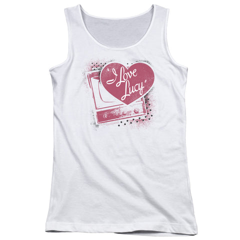I Love Lucy/spray Paint Heart-juniors Tank Top  -white