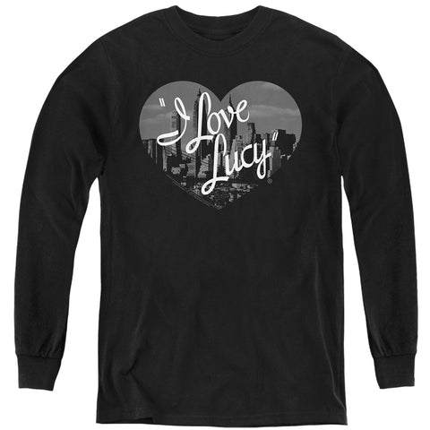 I Love Lucy/nostalgic City-youth Long Sleeve Tee-black
