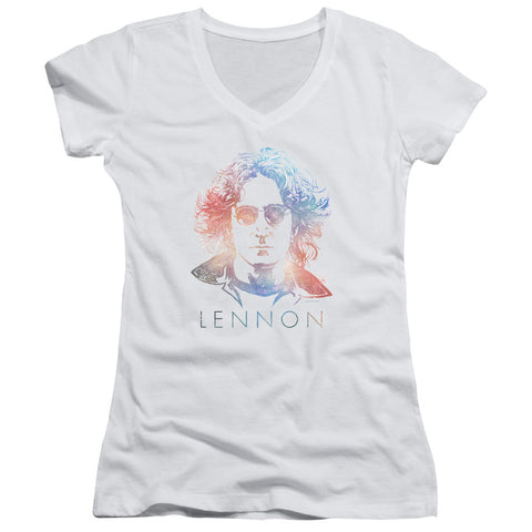 Juniors Sheer Cap Sleeve V-Neck