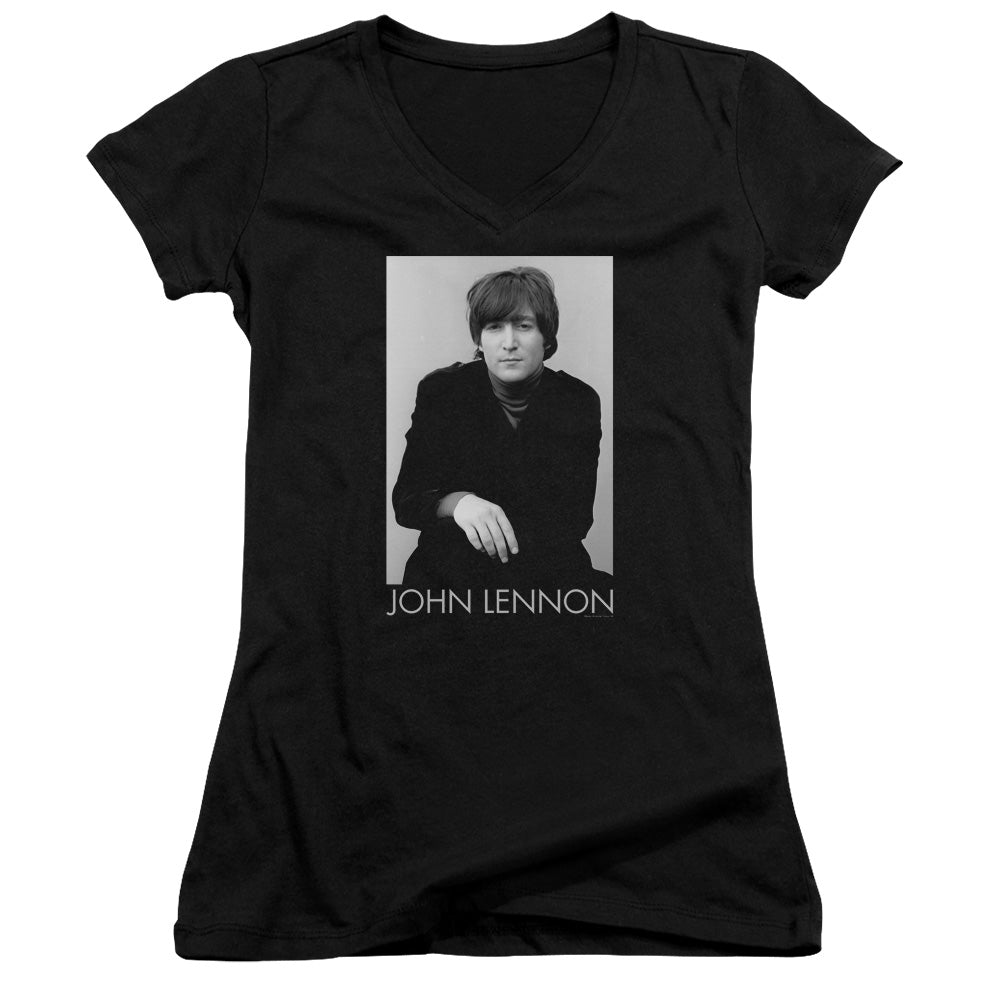 Juniors Sheer Cap Sleeve V-Neck