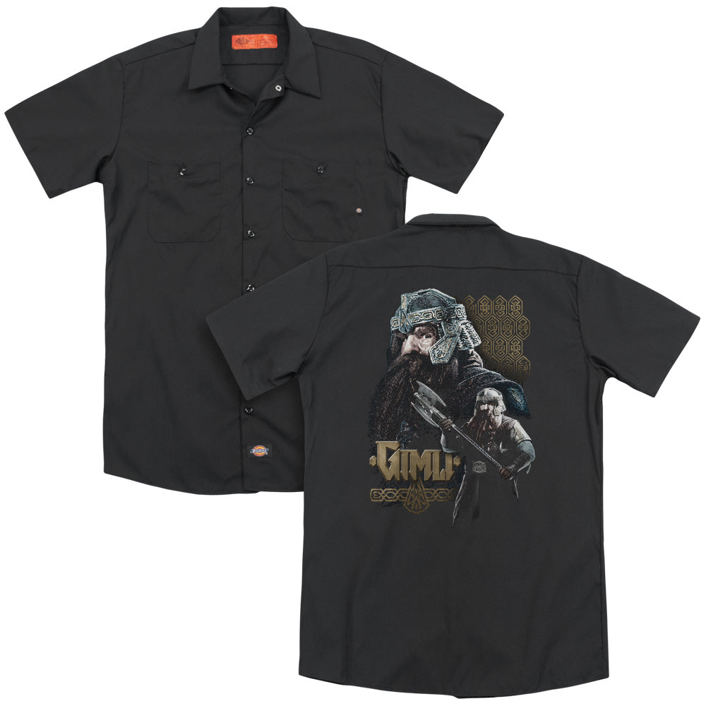 Lor/gimli (back Print) - Adult Work Shirt - Black