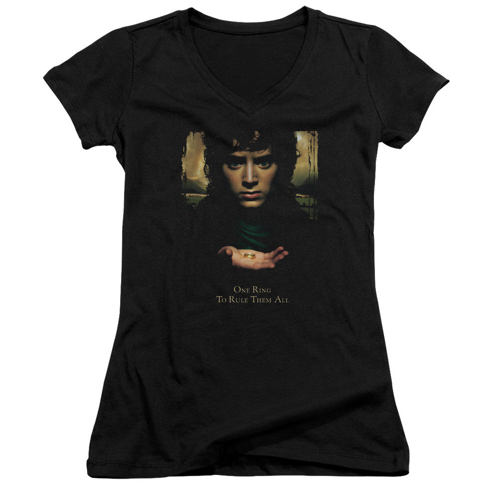Juniors Sheer Cap Sleeve V-Neck
