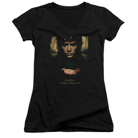 Juniors Sheer Cap Sleeve V-Neck