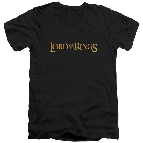 Lor/lotr Logo - S/s Adult V-neck - Black