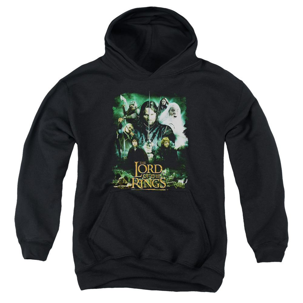 Lord Of The Rings/hero Group-youth Pull-over Hoodie-black