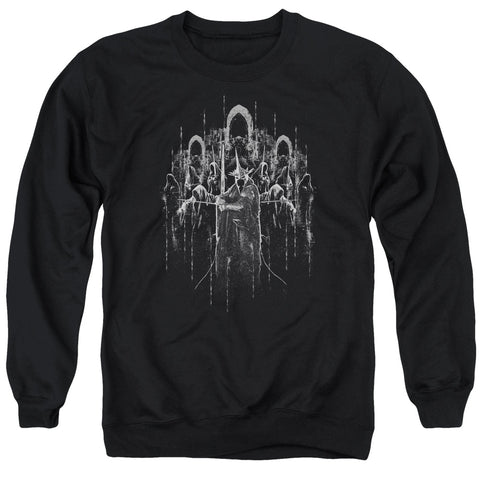 Lord Of The Rings/the Nine-adult Crewneck Sweatshirt-black