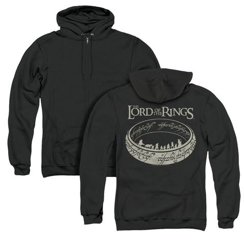 Lord Of The Rings/the Journey (back Print) - Adult Zipper Hoodie-black
