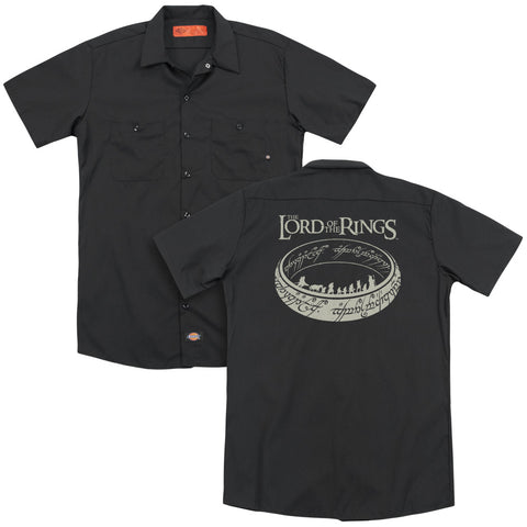 Lord Of The Rings/the Journey (back Print) - Adult Work Shirt - Black