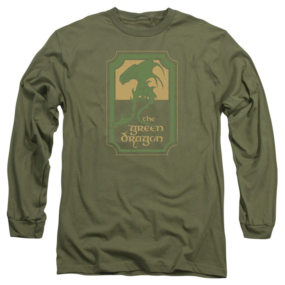Lord Of The Rings/green Dragon Tavern-l/s Adult 18/1-military Green