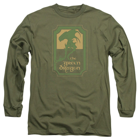 Lord Of The Rings/green Dragon Tavern-l/s Adult 18/1-military Green