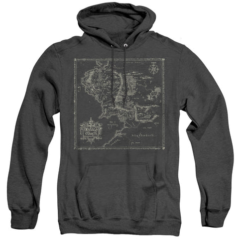 Lord Of The Rings/map Of Me-adult Heather Hoodie-black