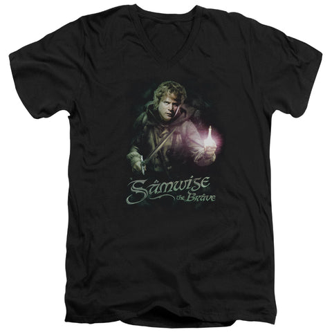Lor/samwise The Brave - S/s Adult V-neck - Black