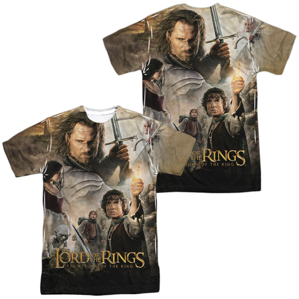 Lor/king Poster (front/back Print)-s/s Adult Poly Crew-white