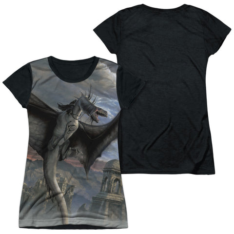 Junior Cap Sleeve 100% Poly Black Back