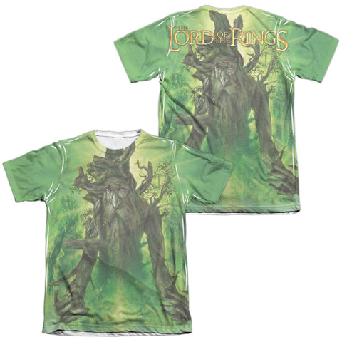 Lor/treebeard (front/back Print)-adult Poly/cotton S/s Tee-white