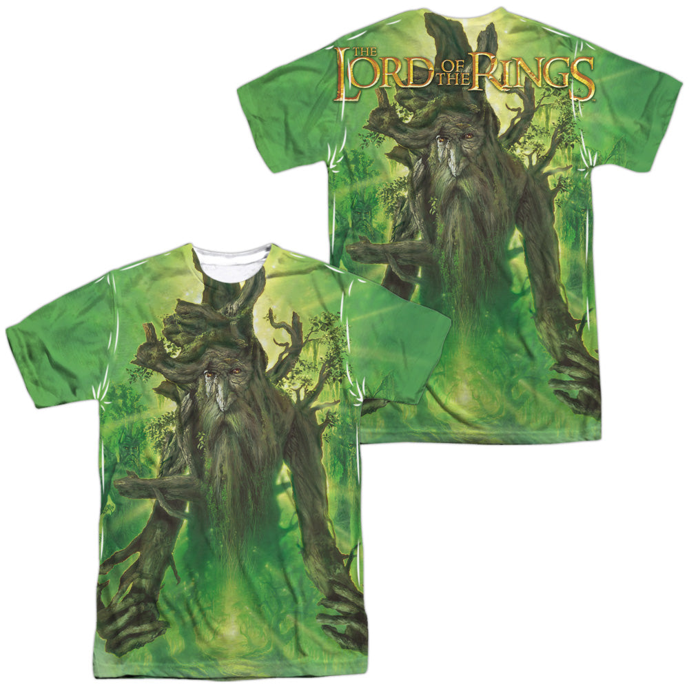 Lor/treebeard (front/back Print)-s/s Adult Poly Crew-white