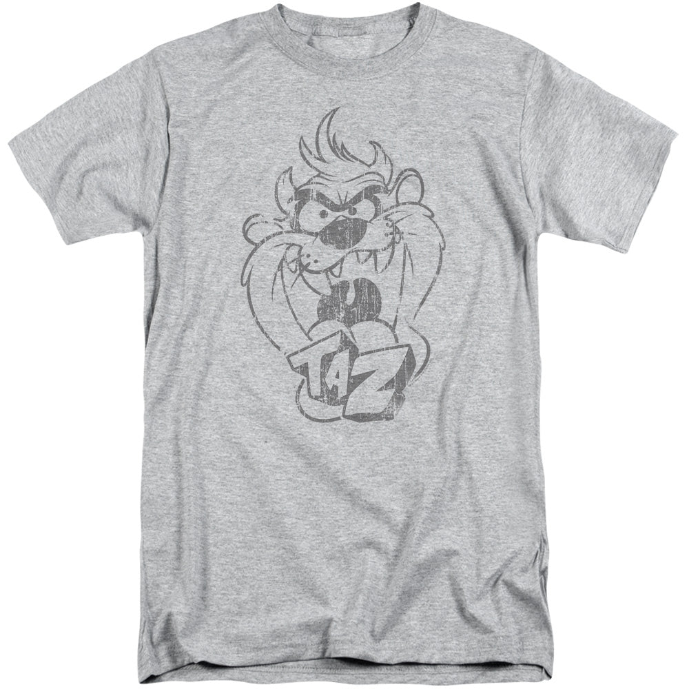 Looney Tunes/faded Taz-s/s Adult Tall 18/1-athletic Heather
