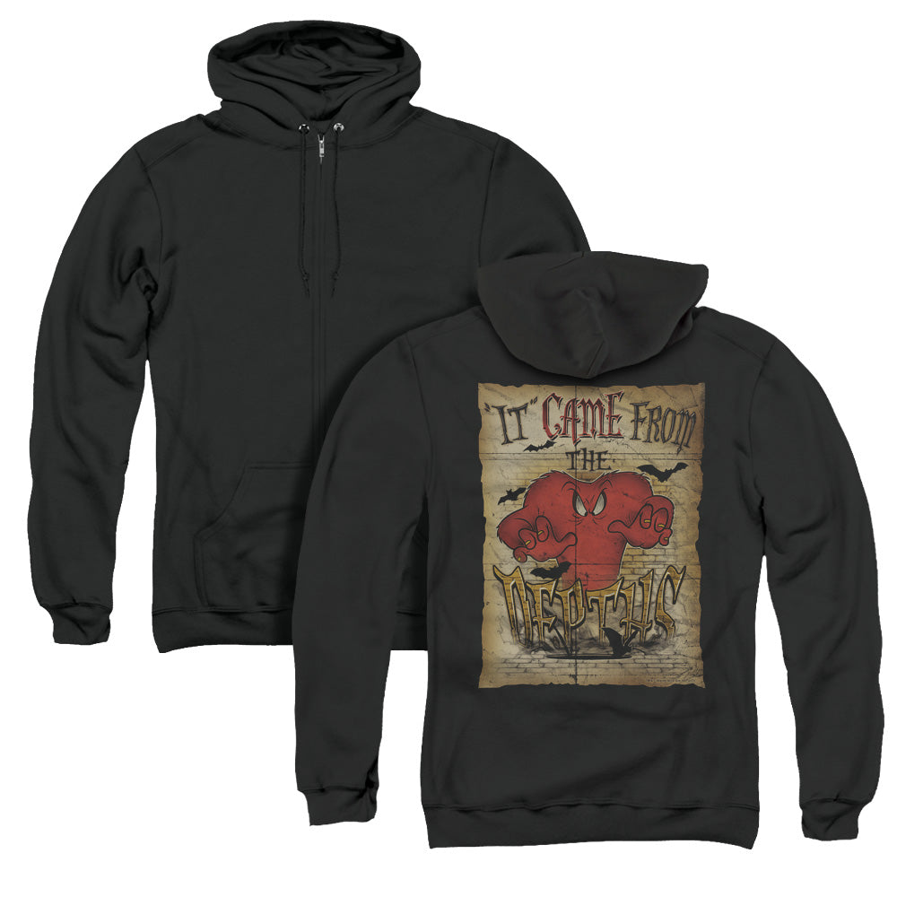 Looney Tunes/the Depths (back Print) - Adult Zipper Hoodie-black