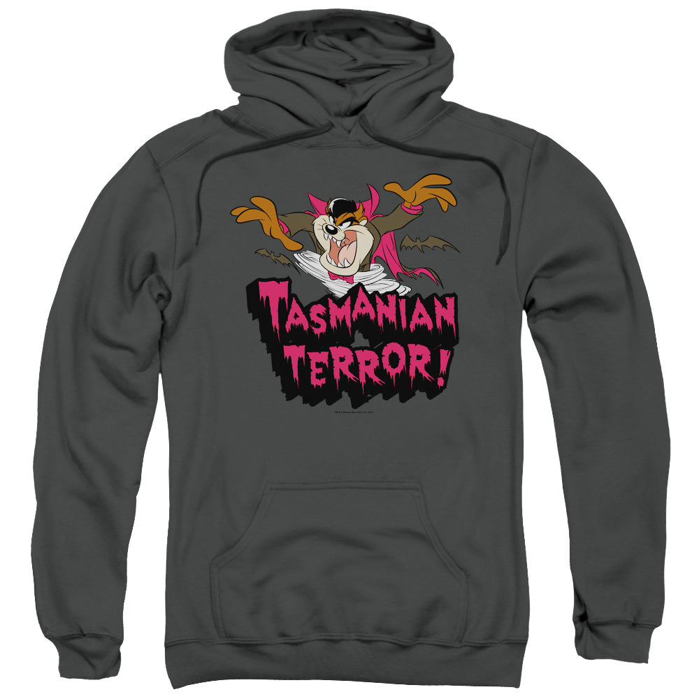 Looney Tunes/taz Terror-adult Pull-over Hoodie-charcoal