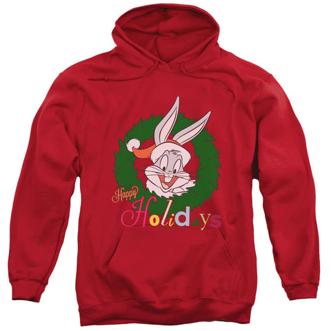 Looney Tunes/holiday Bunny-adult Pull-over Hoodie-red