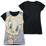 Junior Cap Sleeve 100% Poly Black Back