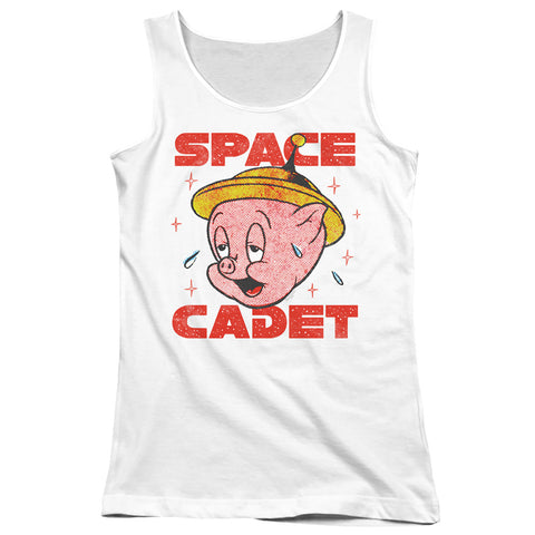 Looney Tunes/space Ghost-juniors Tank Top  -white