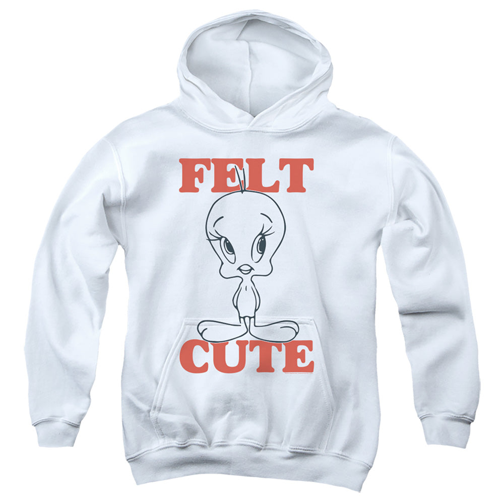 Looney Tunes/felt Cute-youth Pull-over Hoodie-white