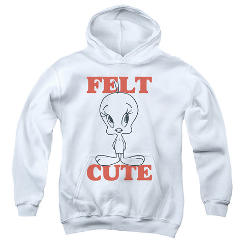 Looney Tunes/felt Cute-youth Pull-over Hoodie-white