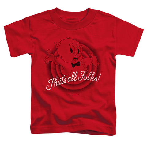 Looney Tunes/thats All Folks-s/s Toddler Tee-red
