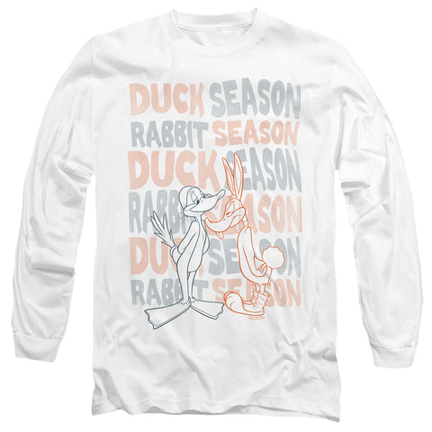 Looney Tunes/duck Season Rabbit Season-l/s Adult 18/1-white