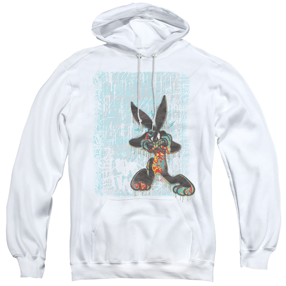 Looney Tunes/graffiti Rabbit-adult Pull-over Hoodie-white