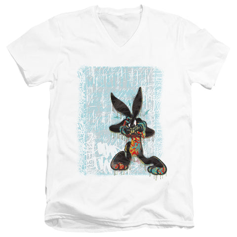 Looney Tunes/graffiti Rabbit-s/s Adult V-neck 30/1-white