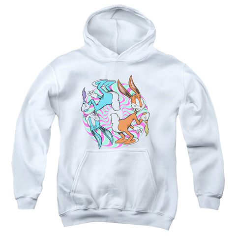 Looney Tunes/wacky Wabbit-youth Pull-over Hoodie-white