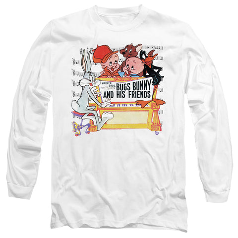 Looney Tunes/bugs And Friends-l/s Adult 18/1-white
