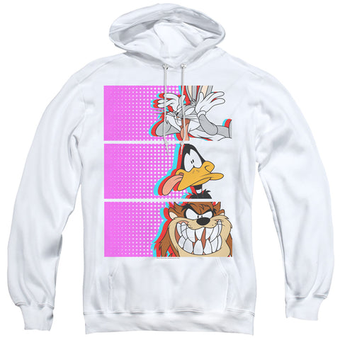 Looney Tunes/tiles-adult Pull-over Hoodie-white