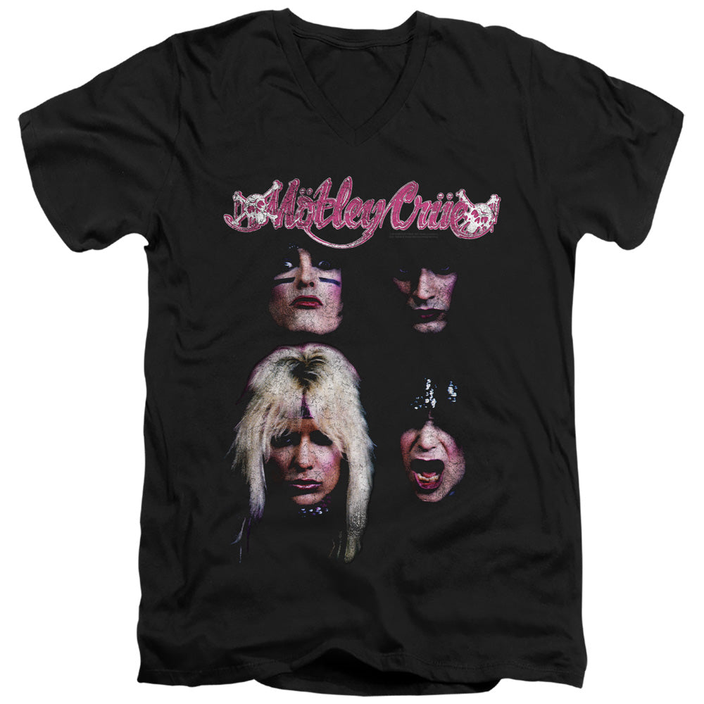 Motley Crue/the Crue-s/s Adult V-neck 30/1-black