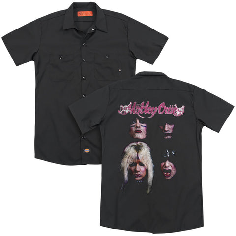 Motley Crue/the Crue (back Print) - Adult Work Shirt - Black - Sm