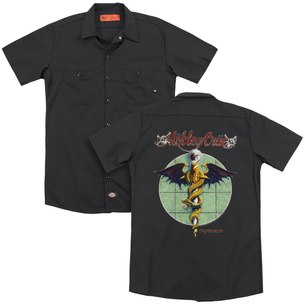 Motley Crue/dr Feelgood (back Print) - Adult Work Shirt - Black