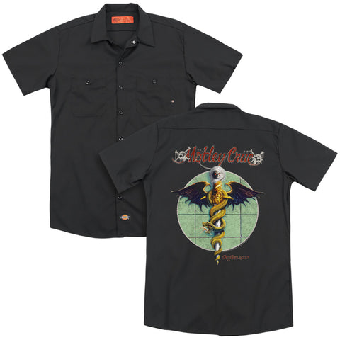 Motley Crue/dr Feelgood (back Print) - Adult Work Shirt - Black