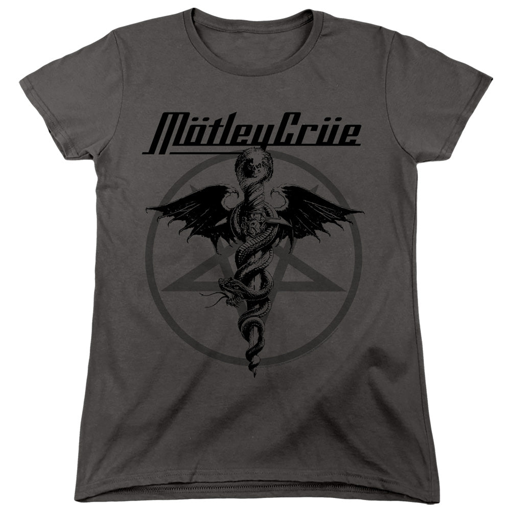 Motley Crue/dr Devil-s/s Women's Tee-charcoal