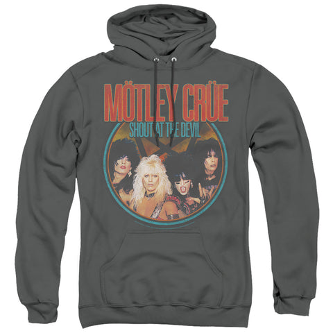 Motley Crue/crue Shout-adult Pull-over Hoodie-charcoal