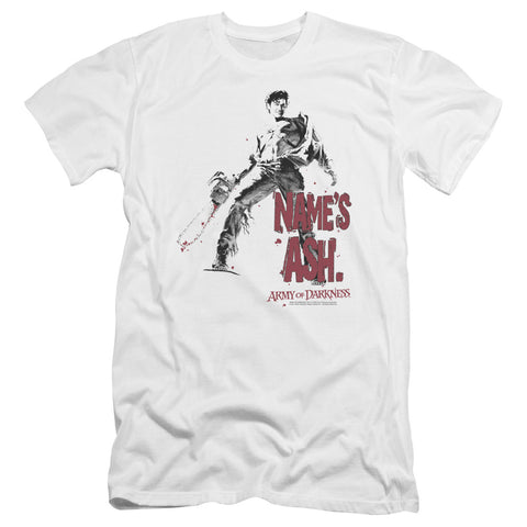 Army Of Darkness/names Ash-premuim Canvas Adult Slim Fit 30/1-white